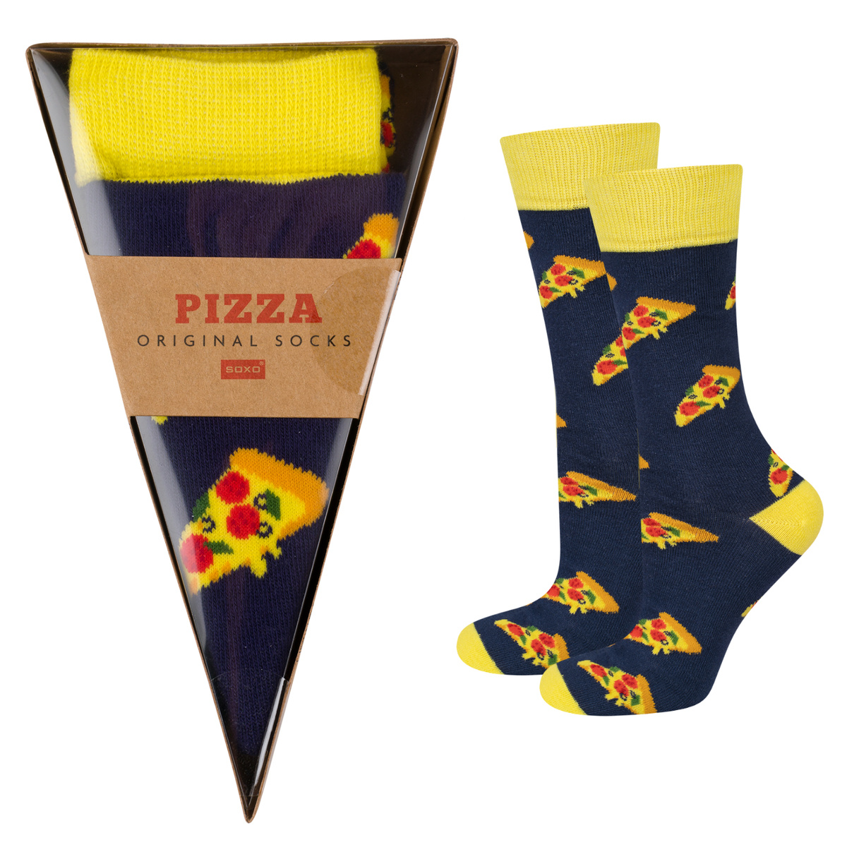 Pizza socks in a package for Her and Him