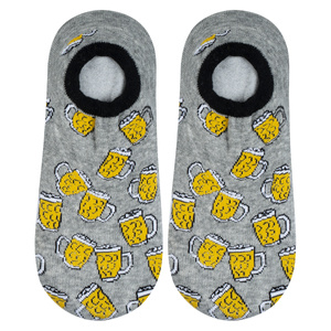 Colorful men's socks SOXO with silicone, cotton funny beer
