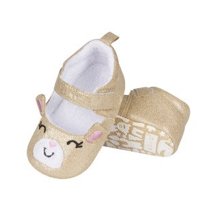 Golden SOXO baby slippers with fur