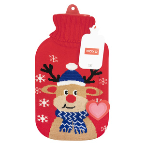 Hot water bottle SOXO reindeer in sweater  | warm warmer | super gift | for Christmas