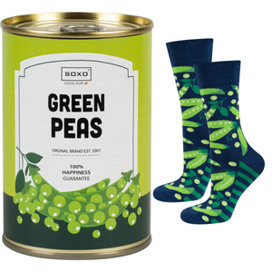 Men's colorful SOXO GOOD STUFF socks canned peas Gift
