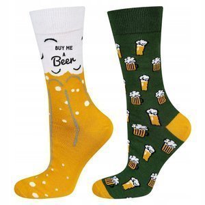 Men's colorful SOXO GOOD STUFF socks funny beer