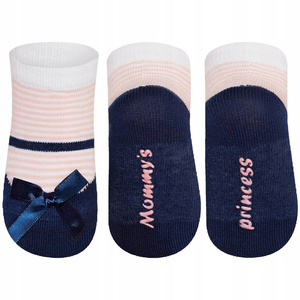 SOXO blue baby socks ballerinas with an inscription