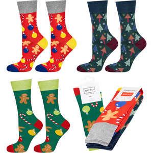 Set of 3x Colorful SOXO GOOD STUFF men's socks Christmas gift