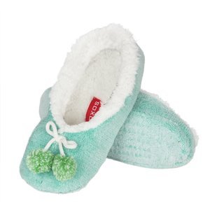 Turquoise SOXO women's ballerina slippers with a soft sole