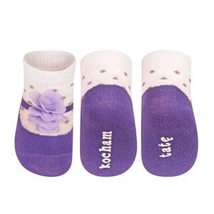 Violet SOXO baby socks ballerinas with a dotted inscription