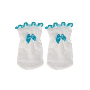 White SOXO baby gloves with a bow