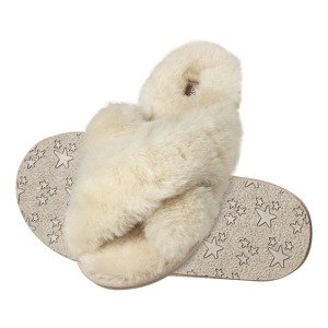 Women's slippers SOXO sheepskin slippers beige