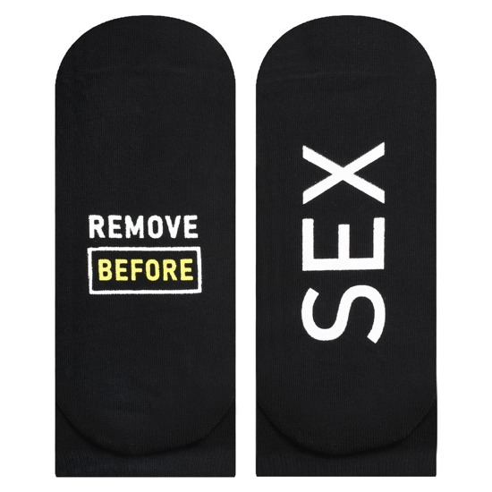 Black men's SOXO socks with funny inscriptions gift