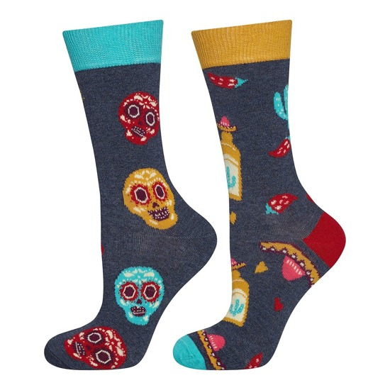 Colorful SOXO GOOD STUFF women's socks, funny Mexico