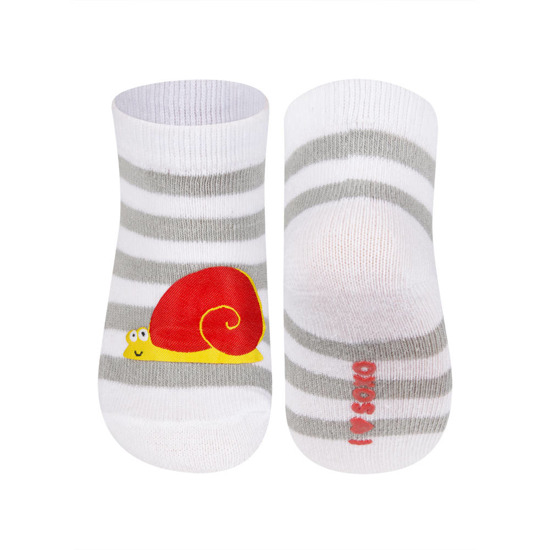 Colorful baby socks SOXO with snail