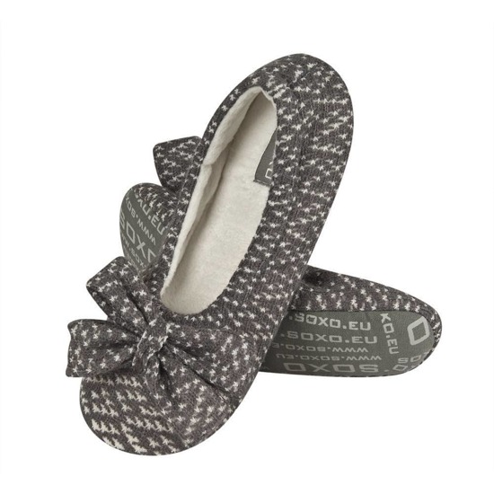 Gray SOXO gray women's slippers with a cotton 