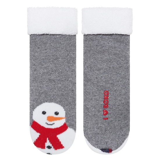 Gray baby SOXO socks snowman Christmas Christmas gift