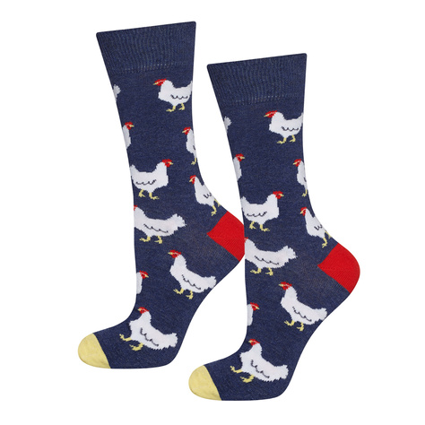 Men's colorful SOXO GOOD STUFF socks funny chickens