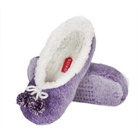 SOXO Women's plush ballerinas with pompons