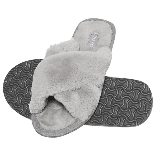 SOXO Women's slippers furry grey