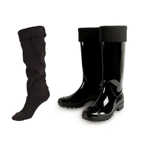 SOXO black women's socks to wellington boots