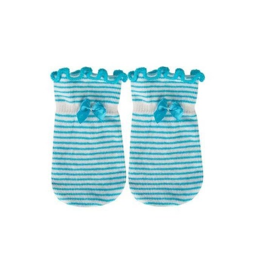 SOXO blue baby gloves with stripes