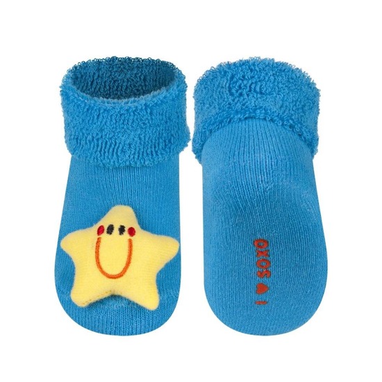 SOXO blue baby socks with a ratchet 3D star