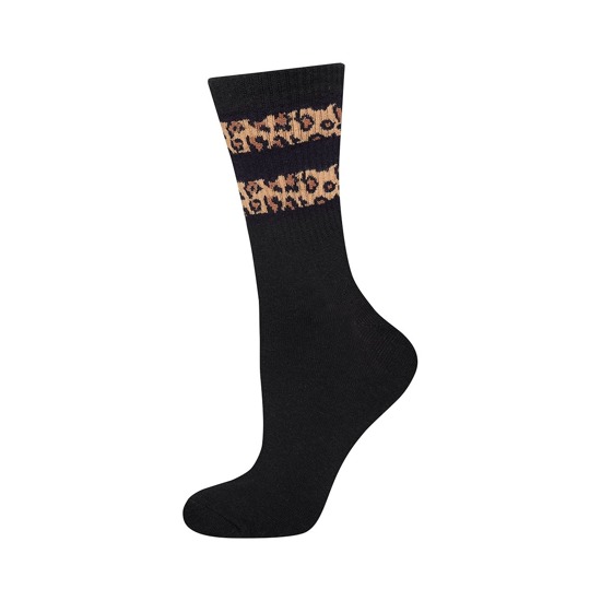 SOXO women's socks with panther stripes - black