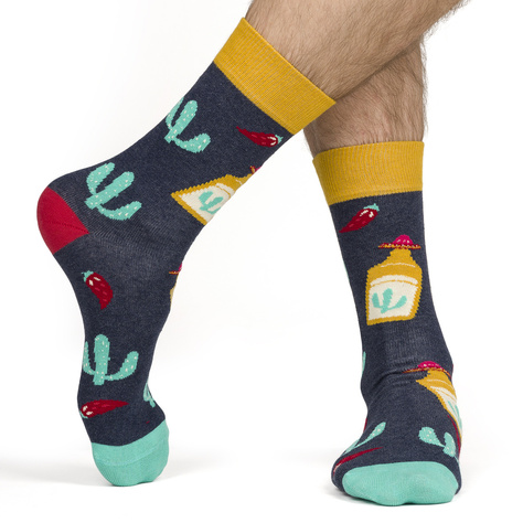 Set of 4x Colorful SOXO GOOD STUFF men's socks funny pizza