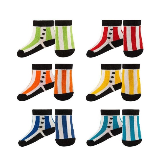 Set of 6x Colorful SOXO baby socks sneakers