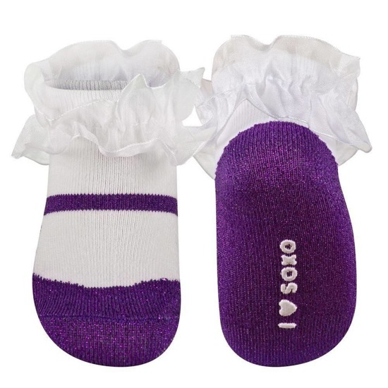 Violet SOXO baby socks ballerinas with a frill