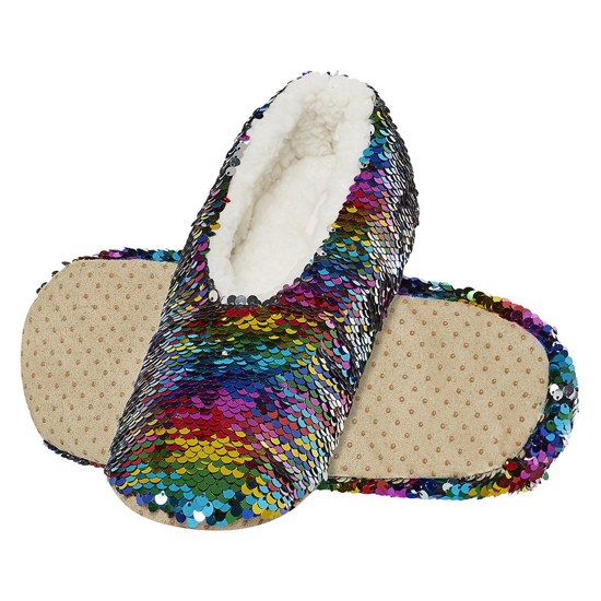 Women's ballerina SOXO slippers with sequins and a soft sole