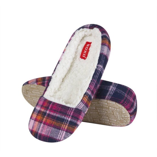 Women's ballerinas SOXO slippers with a checkered pattern and a soft sole