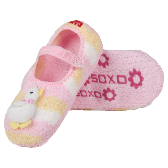 Women's pink ballerina slippers SOXO duck