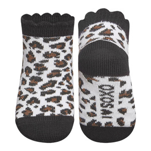 Black baby SOXO socks with leopard print