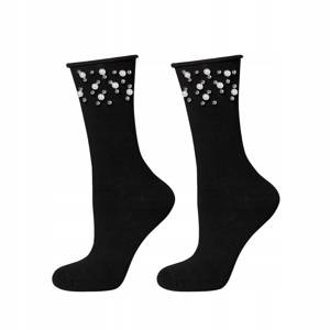 Black women's SOXO socks with pearls cotton gift