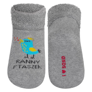 Colorful SOXO baby socks with bird inscriptions