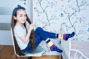 Colorful SOXO children's socks, warm and cheerful terry faces