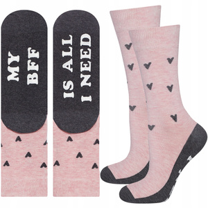 Colorful women's long SOXO socks with funny inscriptions cotton 