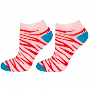 Colorful women's socks SOXO cotton red zebra