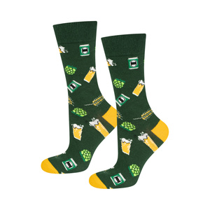 Men's colorful SOXO GOOD STUFF socks funny pale lager beer roasted in a can with polish inscriptions