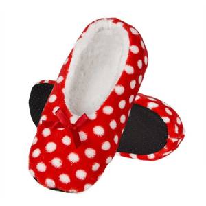 Red SOXO women's ballerinas slippers with polka dots and a soft sole