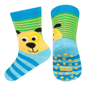 SOXO baby socks with ABS with dog