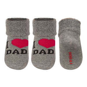 SOXO gray baby socks with gift inscriptions