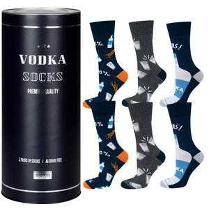 Set of 3x Colorful men's socks SOXO GOOD STUFF Vodka for a gift