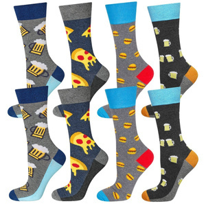 Set of 4x Colorful SOXO GOOD STUFF men's socks funny Pizza