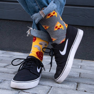 Set of 5x Colorful SOXO women's socks mismatched cotton funny Pizza