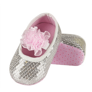 Silver SOXO baby ballerina slippers for Princess