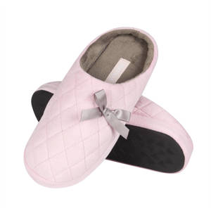 Soft women's SOXO slippers with a bow with a hard TPR sole