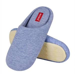 Women's blue SOXO cotton slippers with a hard TPR sole