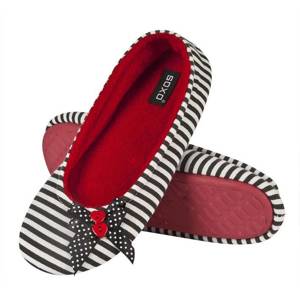 Women's slippers BALLERINS SOXO with buttons - red