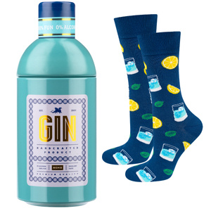 1 Paare von lustigen Socken mit Ginmotiv in einzigartiger Verpackung | Herrensocken | SOXO