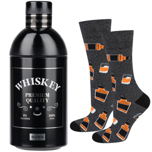 1 Paare von lustigen Socken mit Whiskymotiv einzigartiger Verpackung | Herrensocken | SOXO