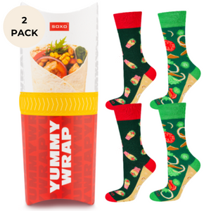 2 Paare von lustigen Socken mit Wrapmotiv in einzigartiger Verpackung | Herensocken | SOXO